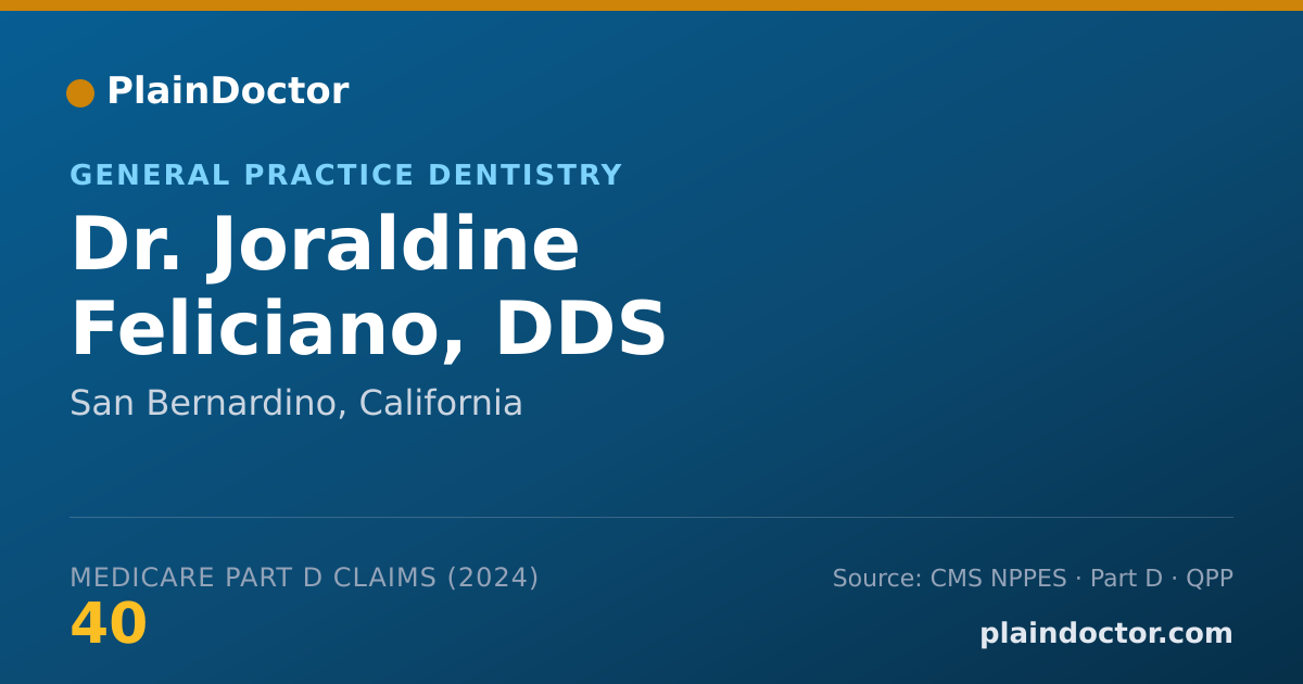 Shareable card for Joraldine Feliciano, DDS - General Practice Dentistry, San Bernardino, CA