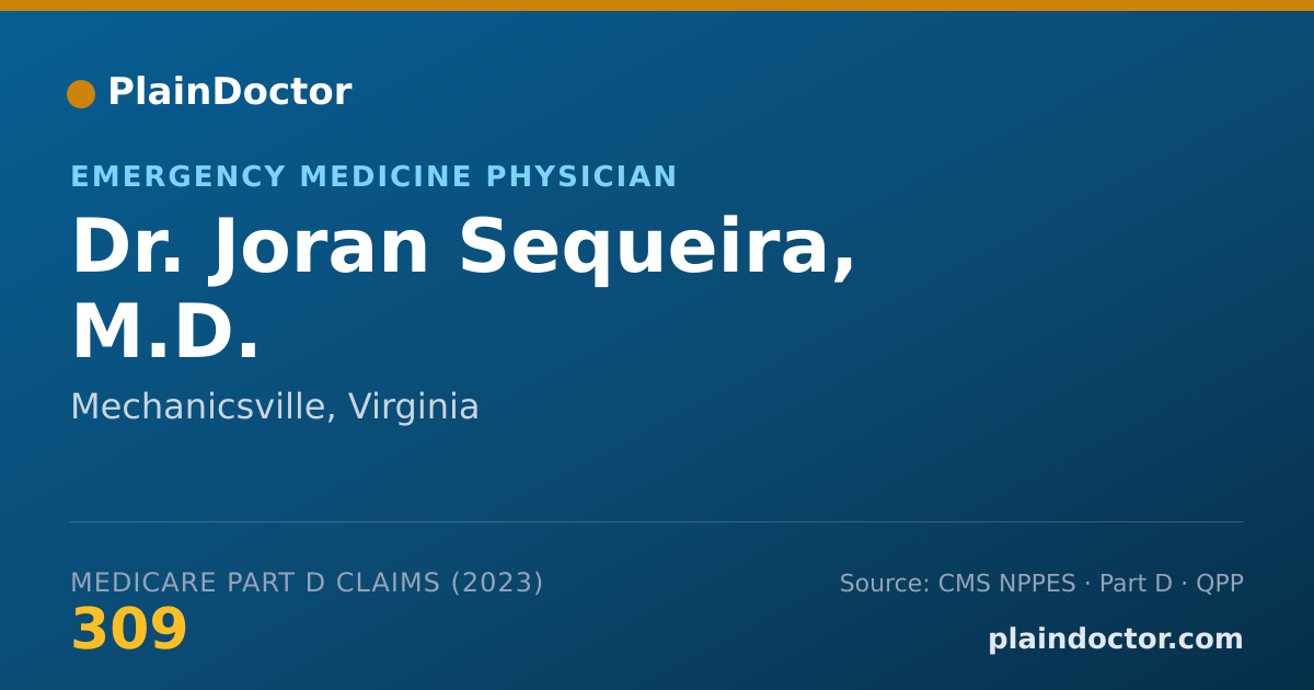 Shareable card for Joran Sequeira, M.D. - Emergency Medicine Physician, Mechanicsville, VA