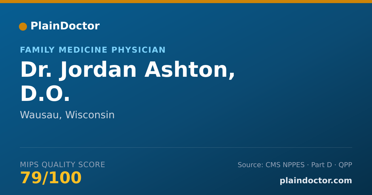 Shareable card for Jordan Ashton, D.O. - Family Medicine Physician, Wausau, WI