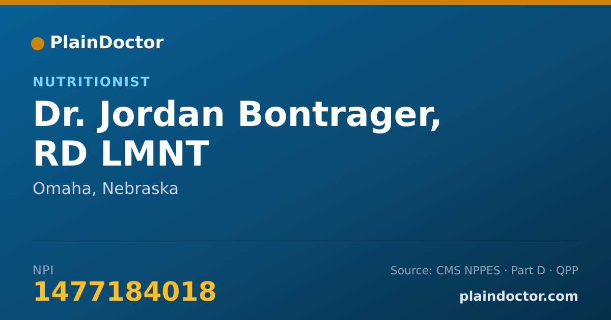 Shareable card for Jordan Bontrager, RD LMNT - Nutritionist, Omaha, NE