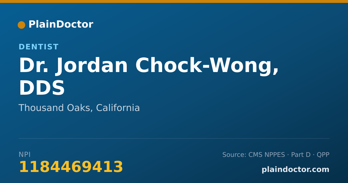 Shareable card for Jordan Chock-Wong, DDS - Dentist, Thousand Oaks, CA