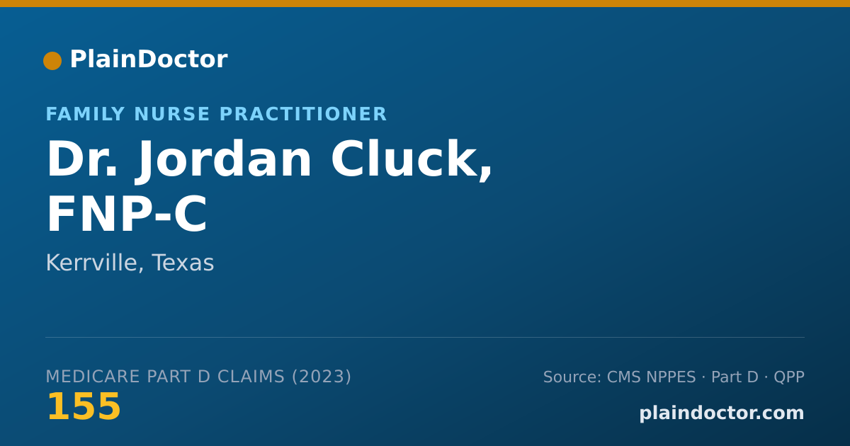 Shareable card for Jordan Cluck, FNP-C - Family Nurse Practitioner, Kerrville, TX
