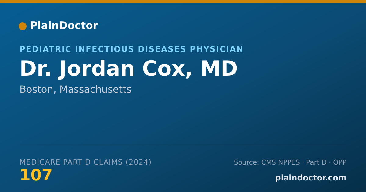 Shareable card for Jordan Cox, MD - Pediatric Infectious Diseases Physician, Boston, MA