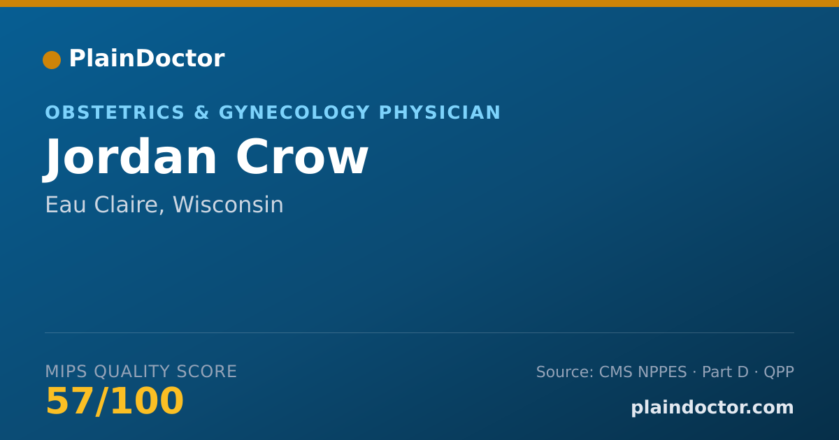 Shareable card for Jordan Crow - Obstetrics & Gynecology Physician, Eau Claire, WI