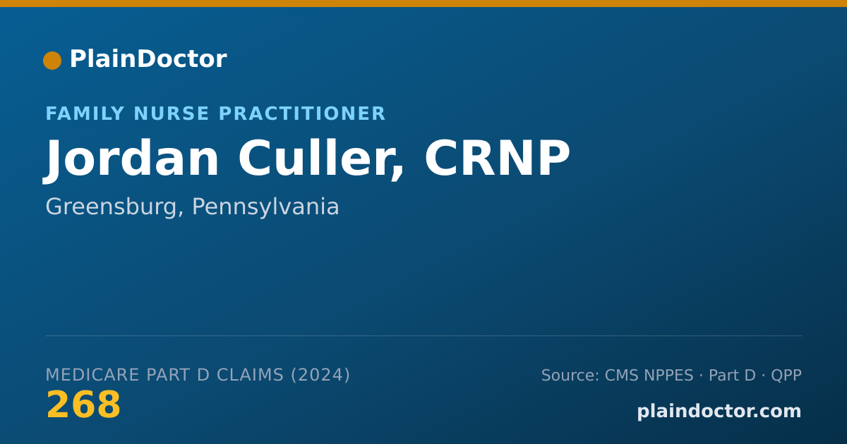 Shareable card for Jordan Culler, CRNP - Family Nurse Practitioner, Greensburg, PA