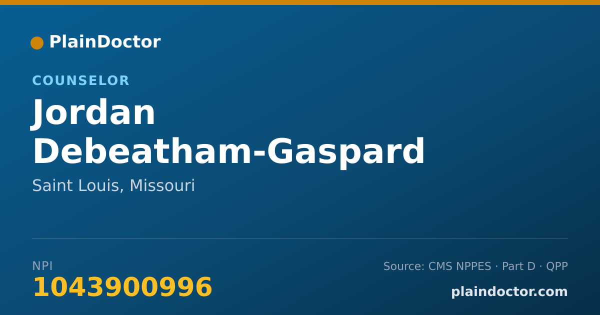 Shareable card for Jordan Debeatham-Gaspard - Counselor, Saint Louis, MO
