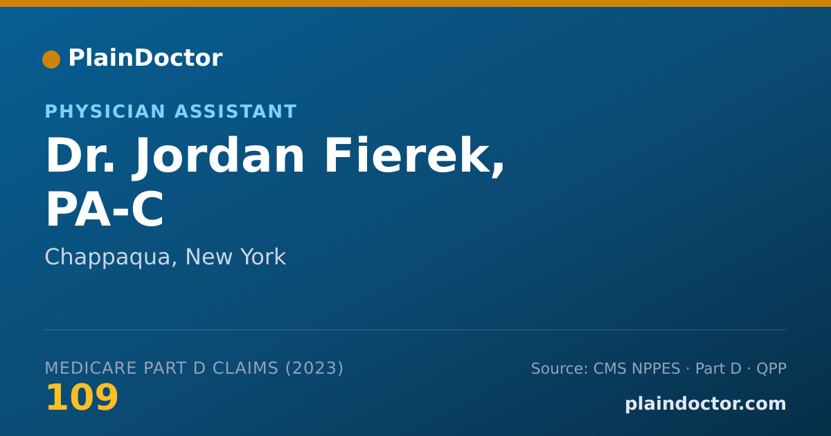 Shareable card for Jordan Fierek, PA-C - Physician Assistant, Chappaqua, NY