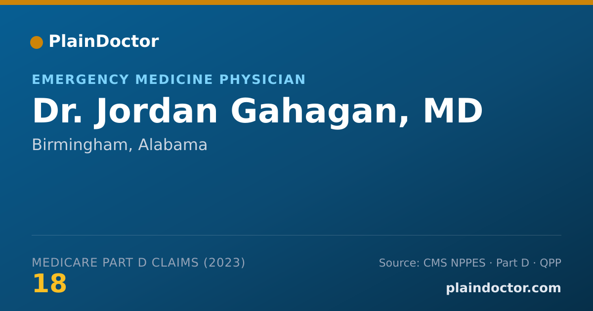 Shareable card for Jordan Gahagan, MD - Emergency Medicine Physician, Birmingham, AL