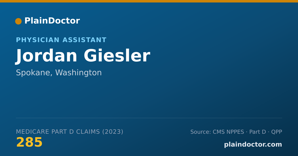 Shareable card for Jordan Giesler - Physician Assistant, Spokane, WA
