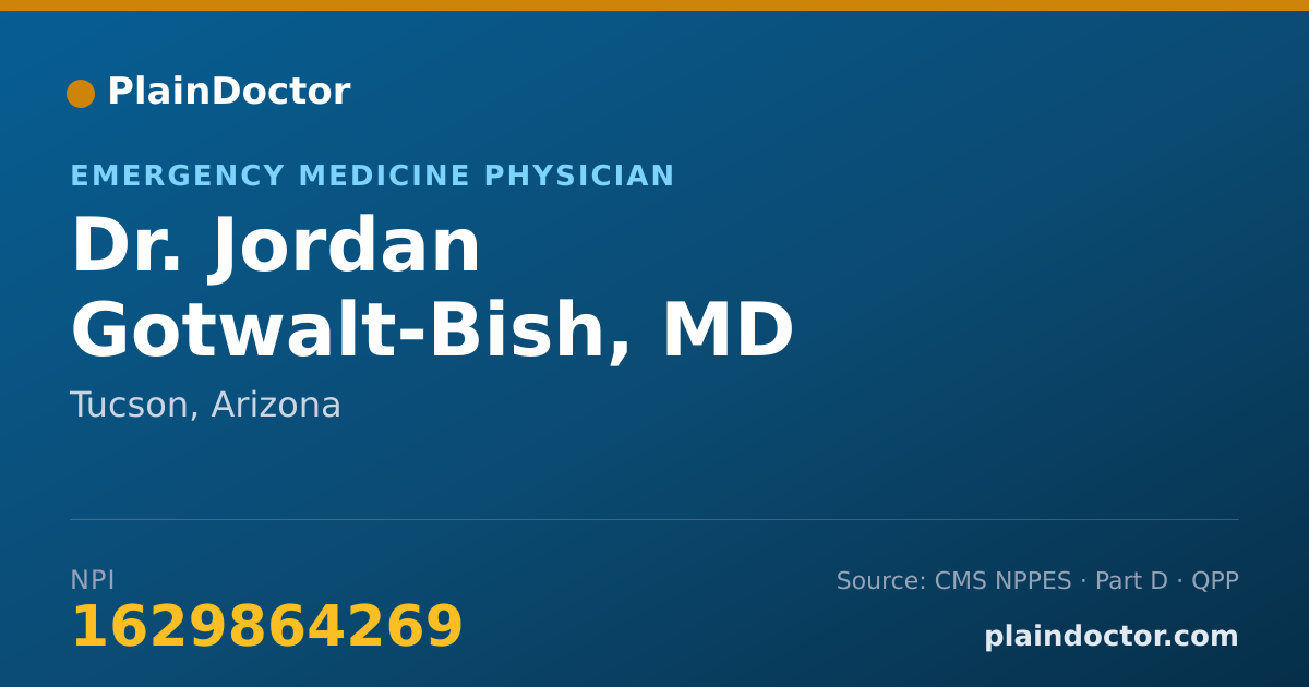 Shareable card for Jordan Gotwalt-Bish, MD - Emergency Medicine Physician, Tucson, AZ