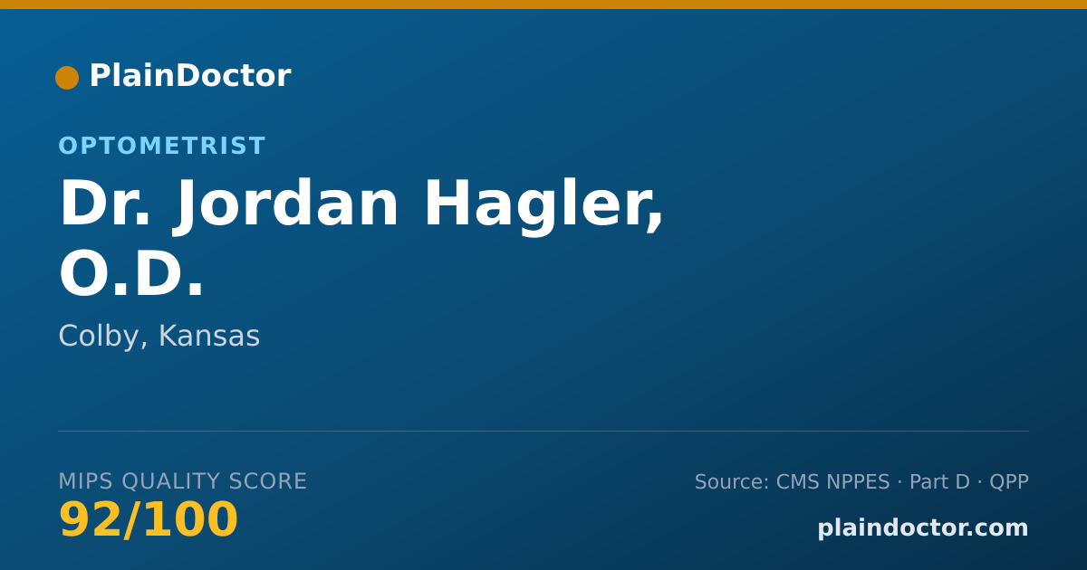 Shareable card for Jordan Hagler, O.D. - Optometrist, Colby, KS