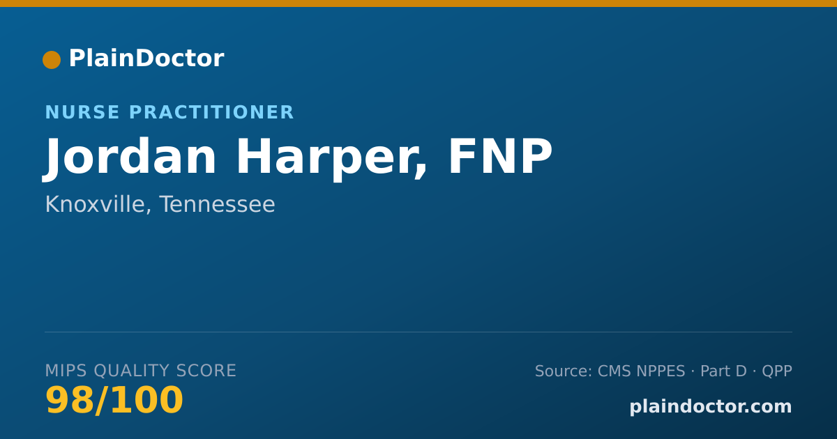 Shareable card for Jordan Harper, FNP - Family Nurse Practitioner, Knoxville, TN