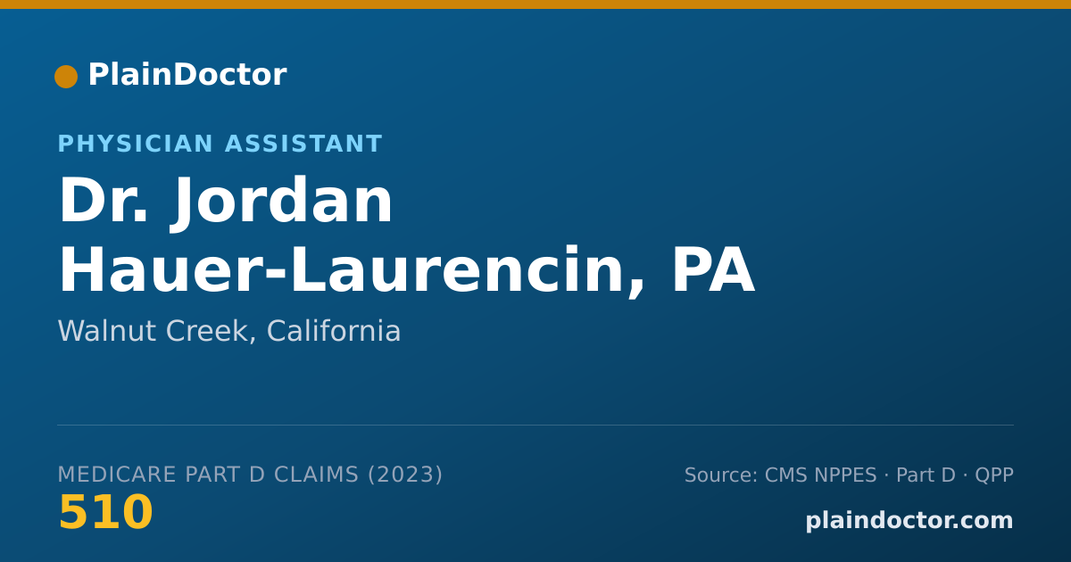 Shareable card for Jordan Hauer-Laurencin, PA - Physician Assistant, Walnut Creek, CA