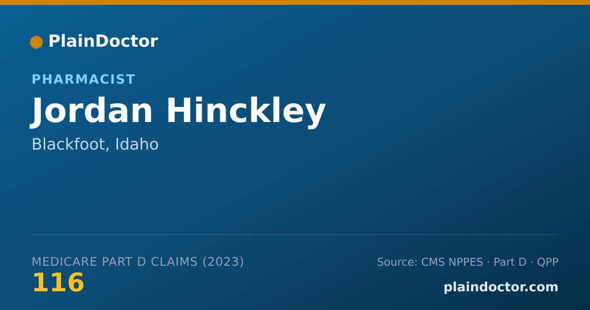 Shareable card for Jordan Hinckley - Pharmacist, Blackfoot, ID