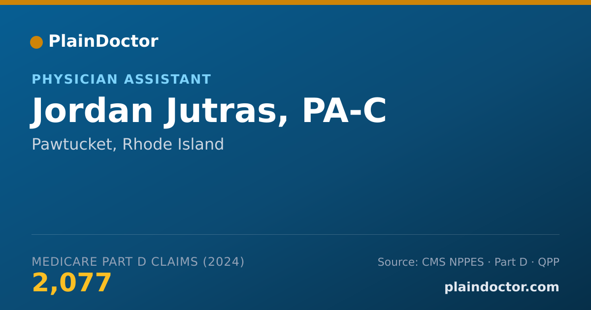 Shareable card for Jordan Jutras, PA-C - Physician Assistant, Pawtucket, RI