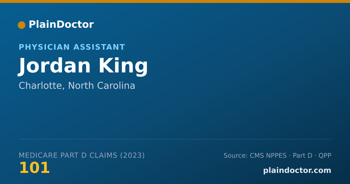 Shareable card for Jordan King - Physician Assistant, Charlotte, NC