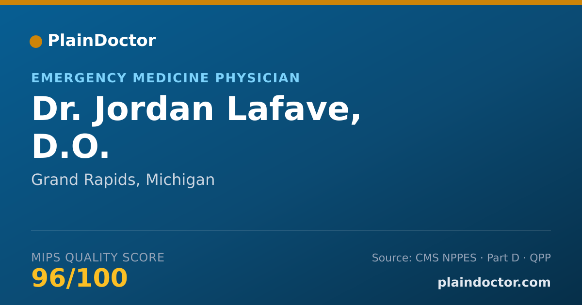 Shareable card for Jordan Lafave, D.O. - Emergency Medicine Physician, Grand Rapids, MI
