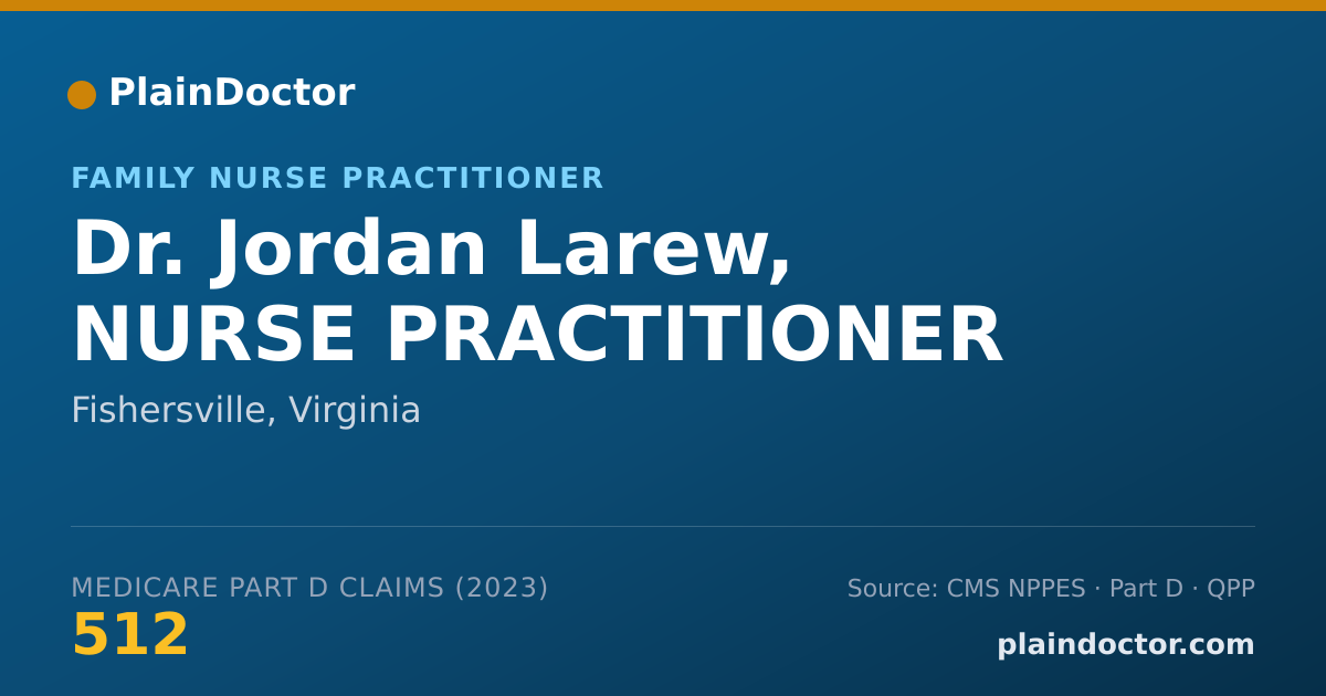 Shareable card for Jordan Larew, NURSE PRACTITIONER - Family Nurse Practitioner, Fishersville, VA