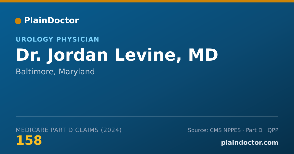 Shareable card for Jordan Levine, MD - Urology Physician, Baltimore, MD