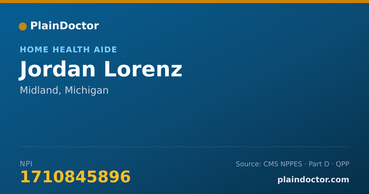 Shareable card for Jordan Lorenz - Home Health Aide, Midland, MI