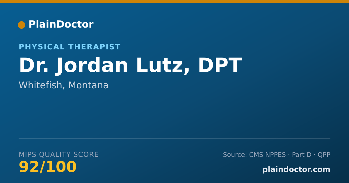 Shareable card for Jordan Lutz, DPT - Physical Therapist, Whitefish, MT