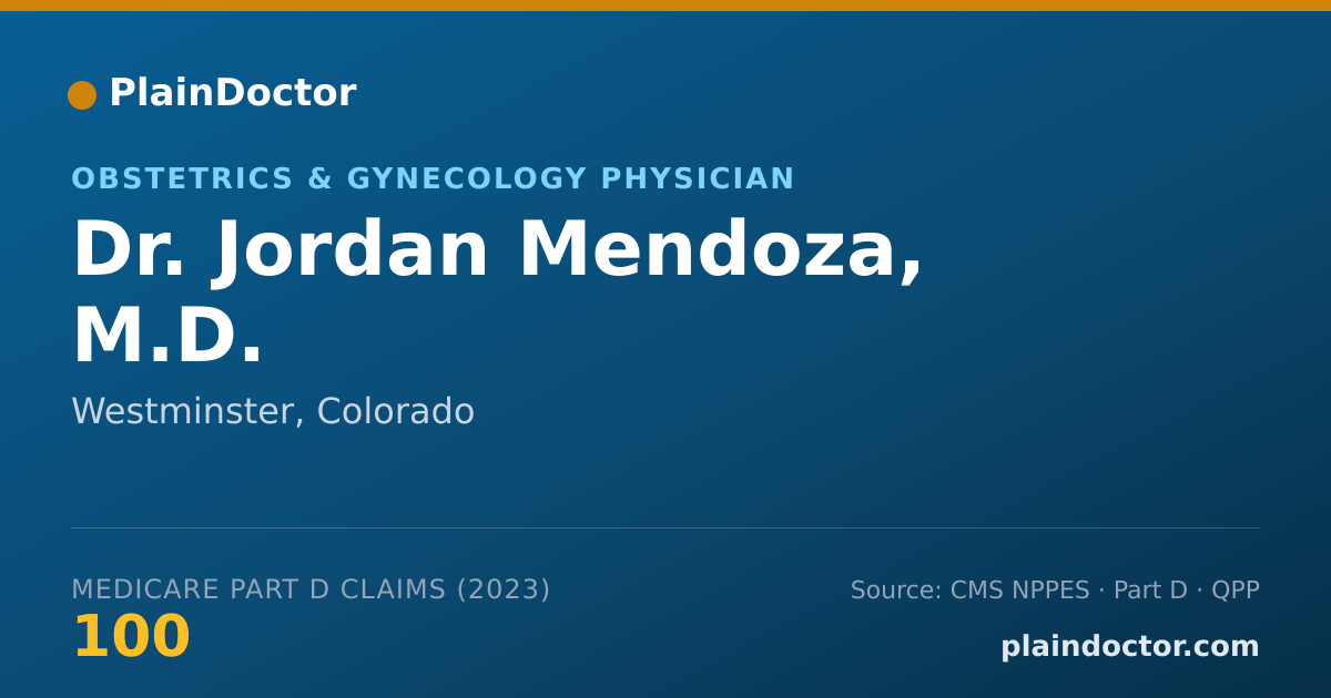 Shareable card for Jordan Mendoza, M.D. - Obstetrics & Gynecology Physician, Westminster, CO