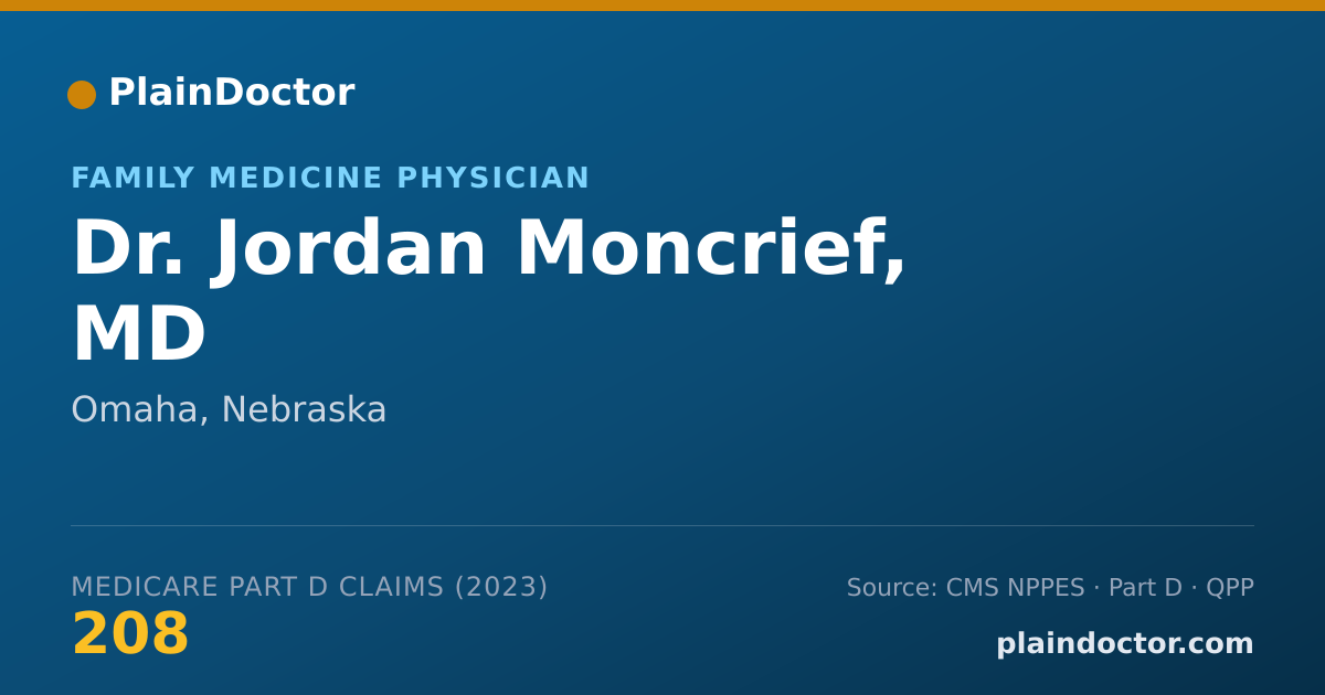Shareable card for Jordan Moncrief, MD - Family Medicine Physician, Omaha, NE