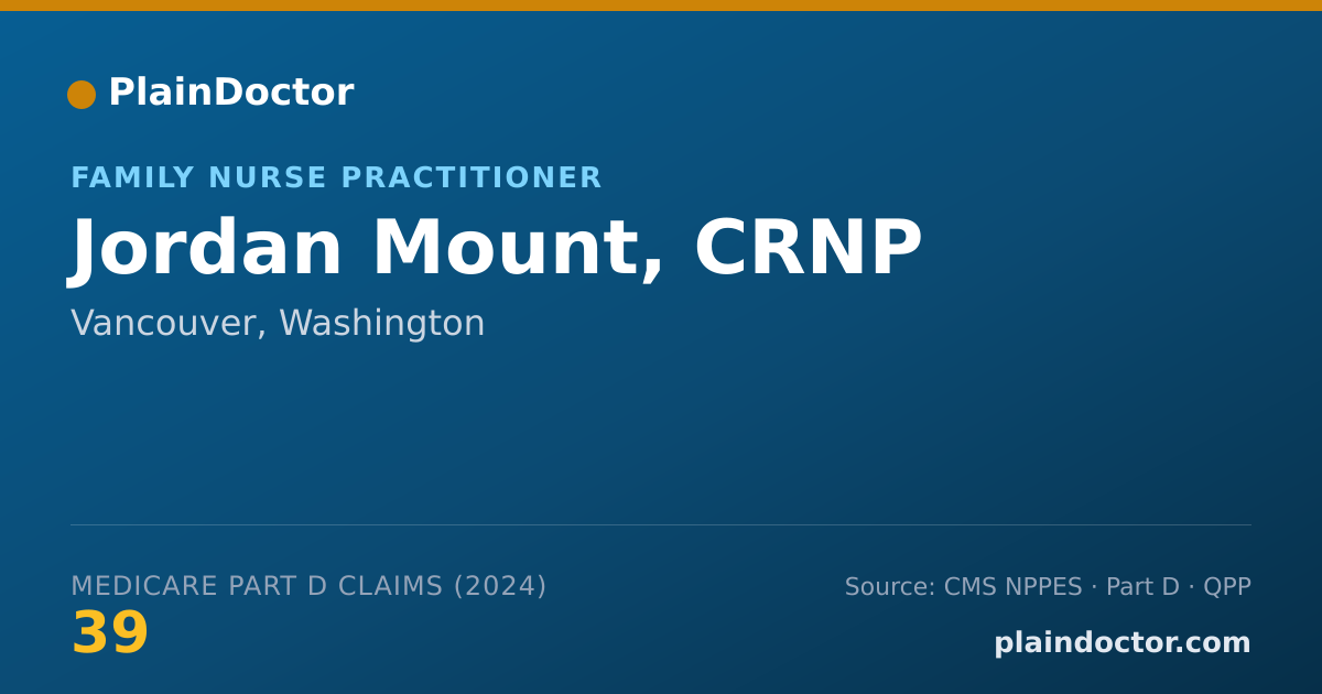 Shareable card for Jordan Mount, CRNP - Family Nurse Practitioner, Vancouver, WA