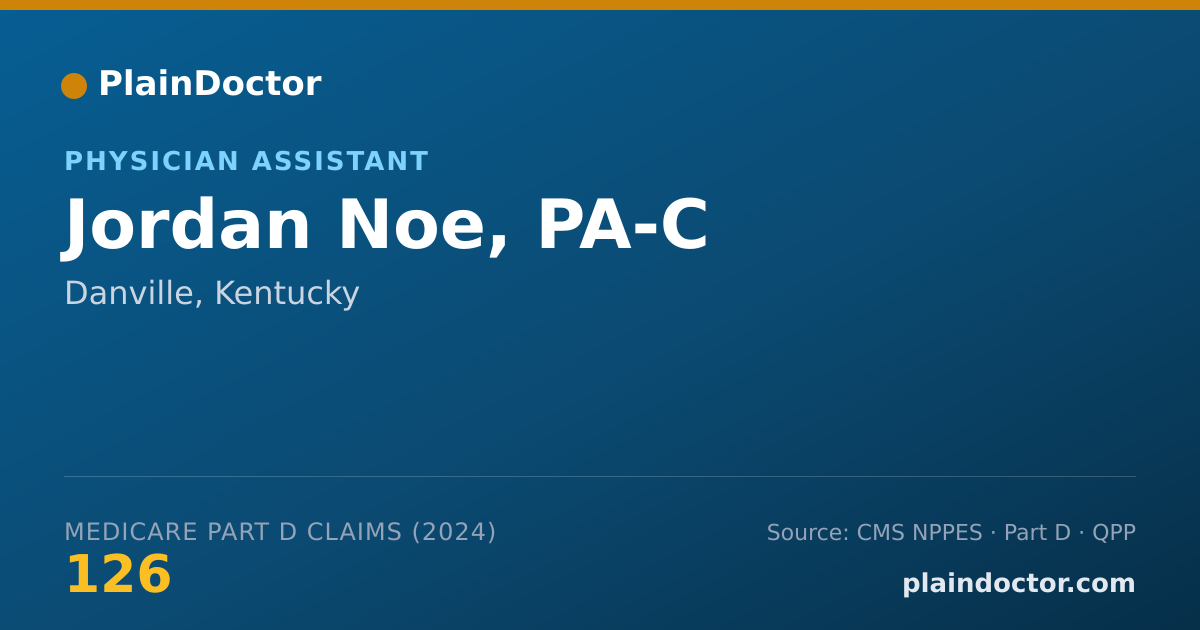 Shareable card for Jordan Noe, PA-C - Physician Assistant, Danville, KY