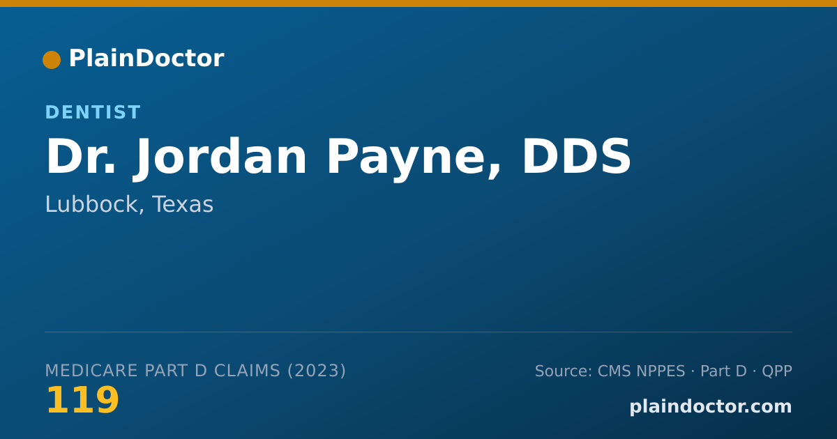 Shareable card for Jordan Payne, DDS - Dentist, Lubbock, TX