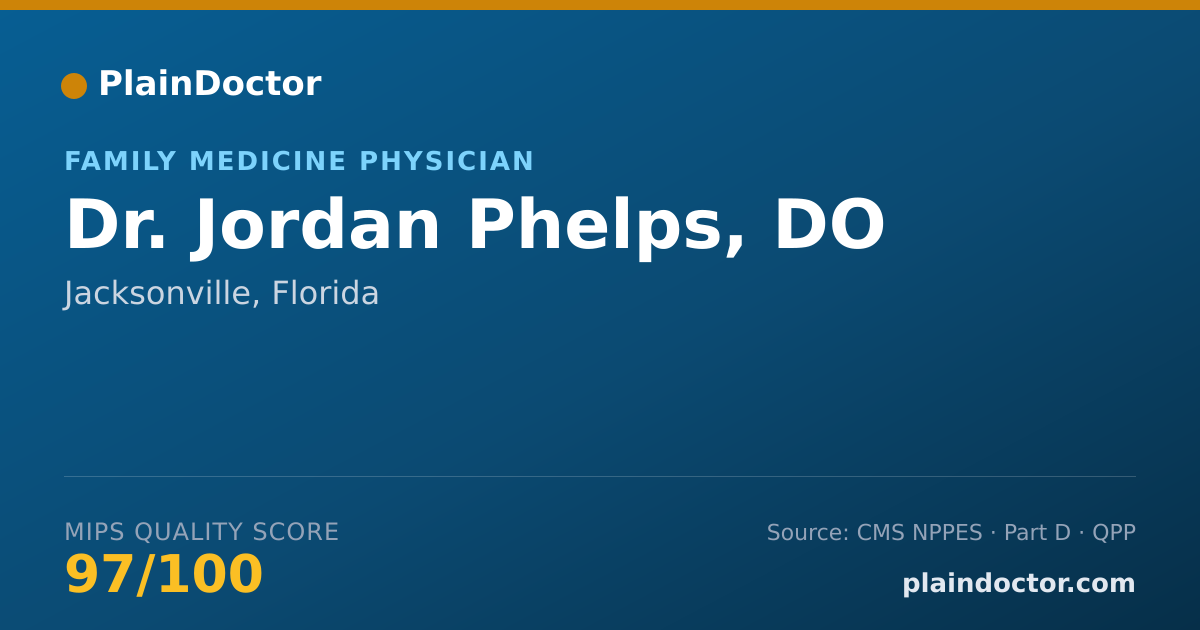Shareable card for Jordan Phelps, DO - Family Medicine Physician, Jacksonville, FL