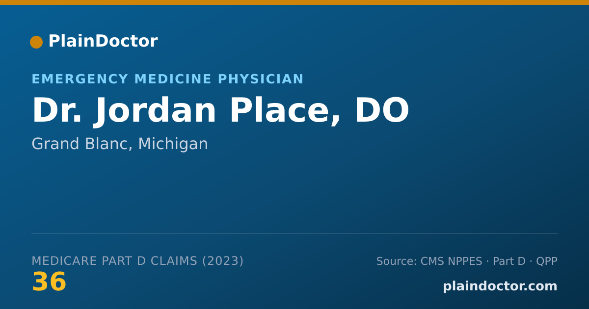 Shareable card for Jordan Place, DO - Emergency Medicine Physician, Grand Blanc, MI