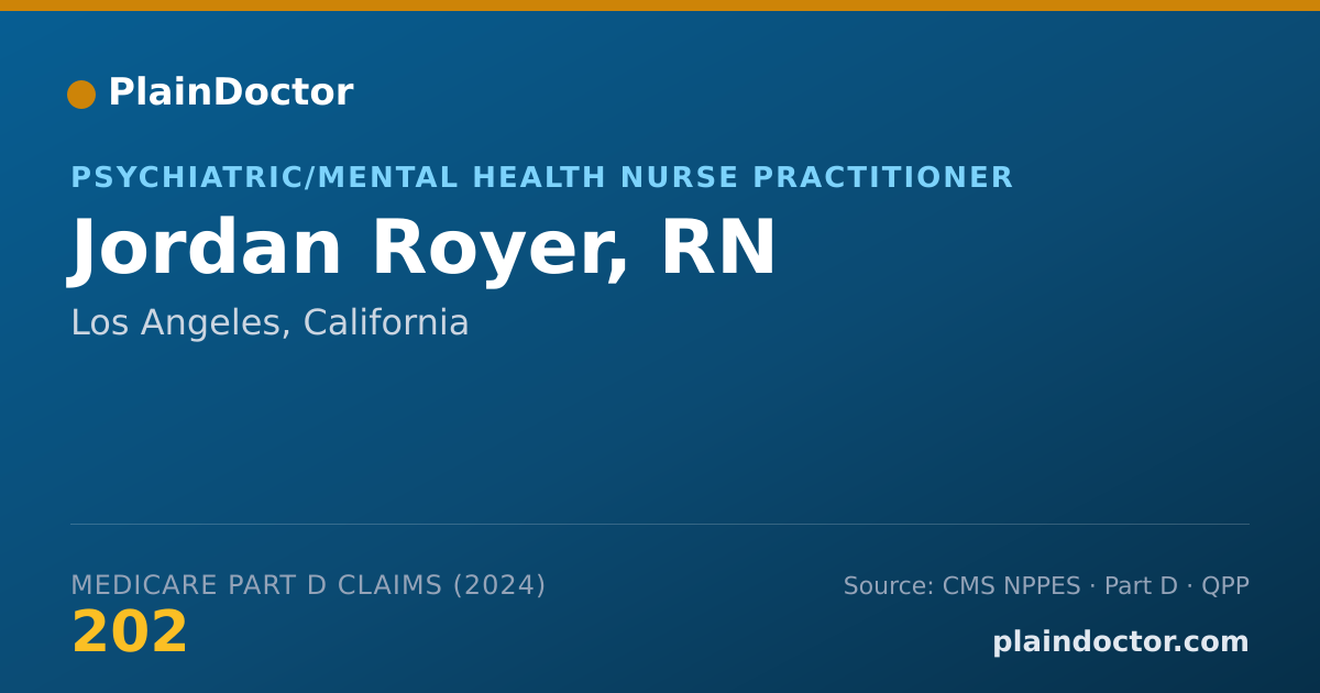 Shareable card for Jordan Royer, RN - Psychiatric/Mental Health Registered Nurse, Los Angeles, CA