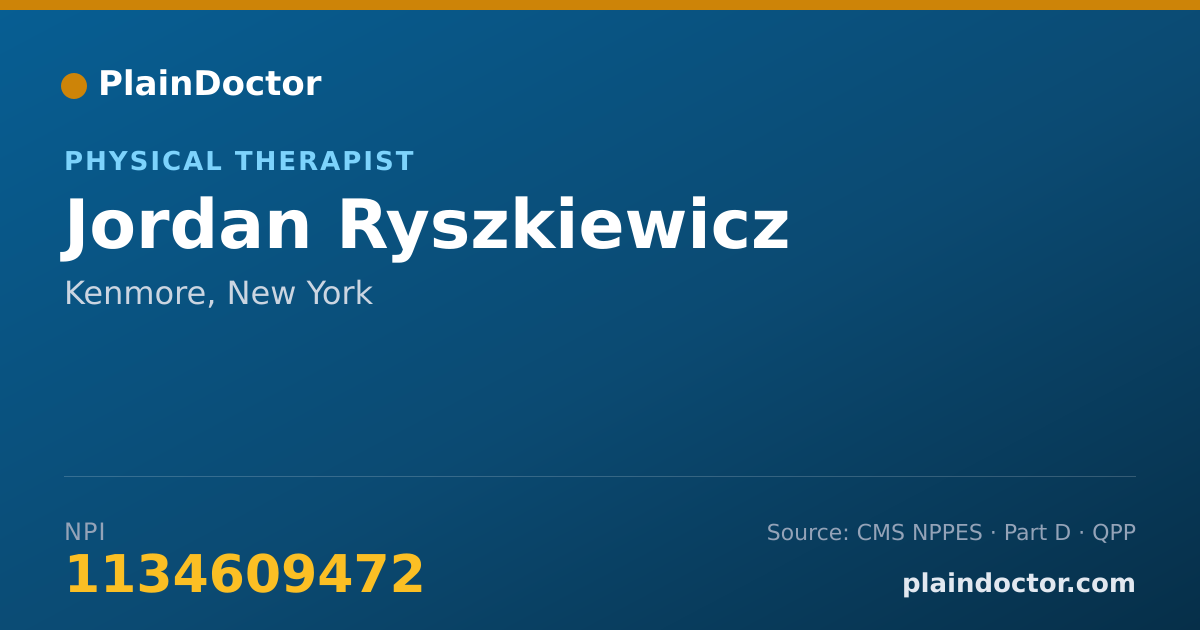 Shareable card for Jordan Ryszkiewicz - Physical Therapist, Kenmore, NY