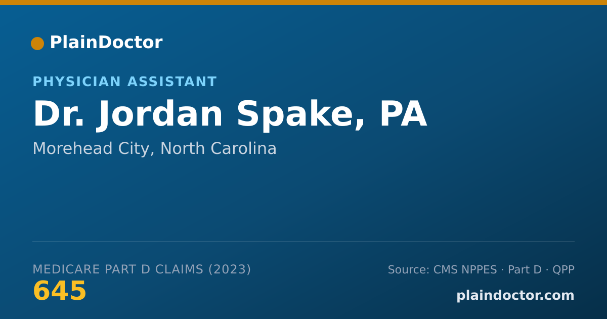 Shareable card for Jordan Spake, PA - Physician Assistant, Morehead City, NC