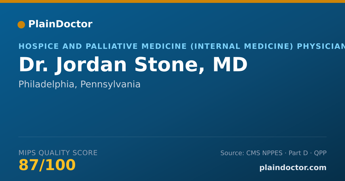 Shareable card for Jordan Stone, MD - Hospice and Palliative Medicine (Internal Medicine) Physician, Philadelphia, PA