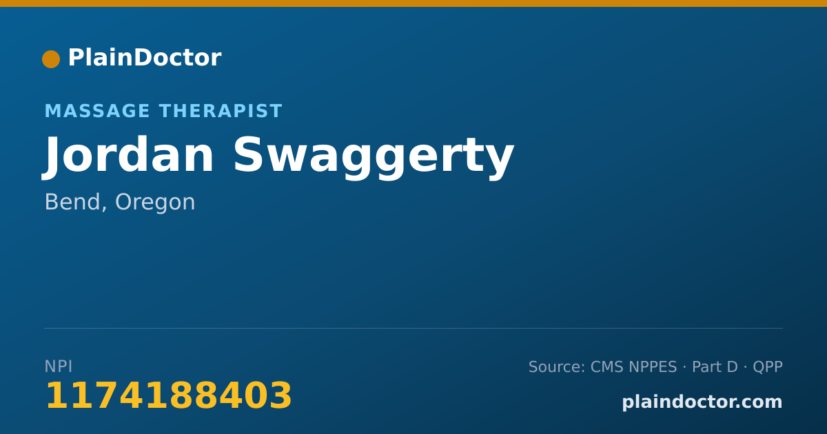 Shareable card for Jordan Swaggerty - Massage Therapist, Bend, OR