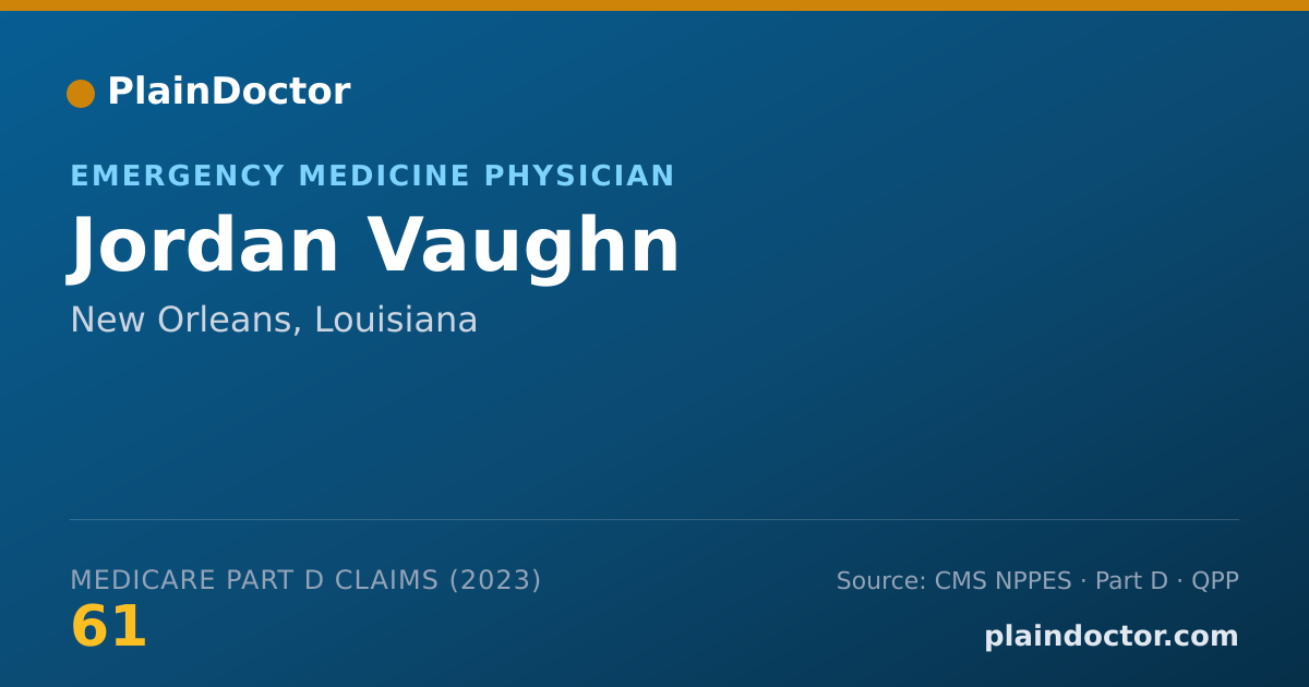 Shareable card for Jordan Vaughn - Emergency Medicine Physician, New Orleans, LA