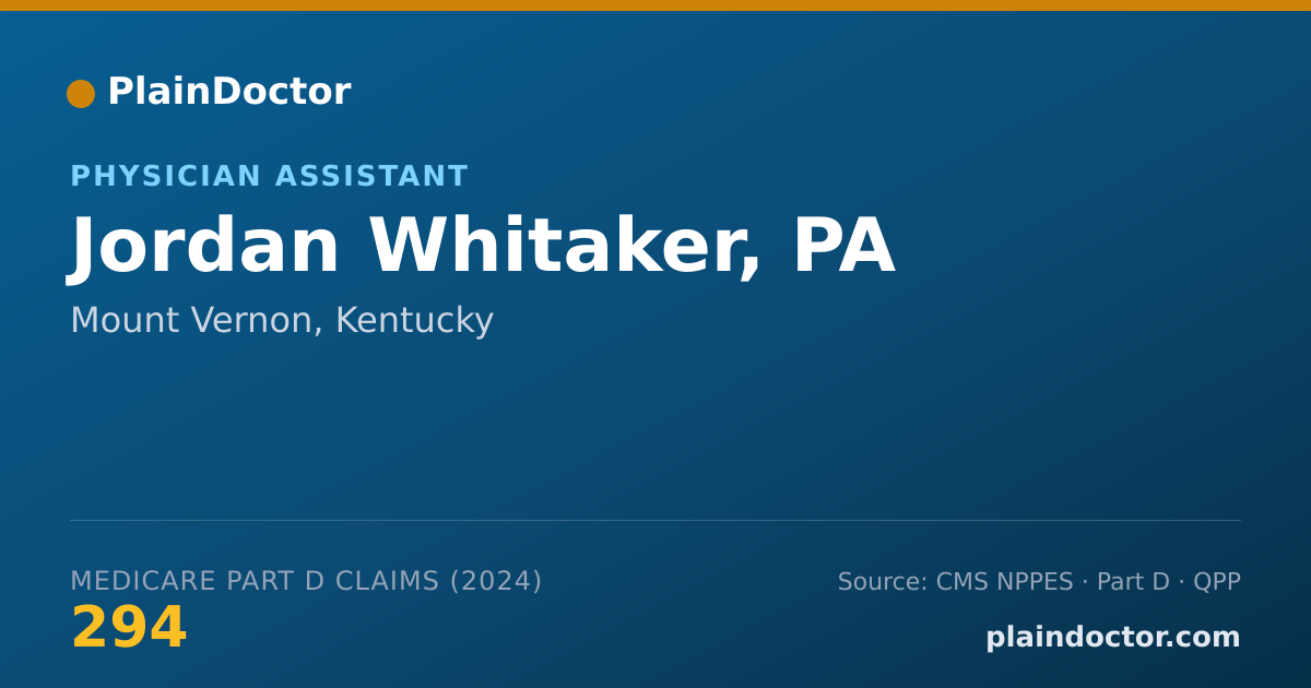 Shareable card for Jordan Whitaker, PA - Physician Assistant, Mount Vernon, KY