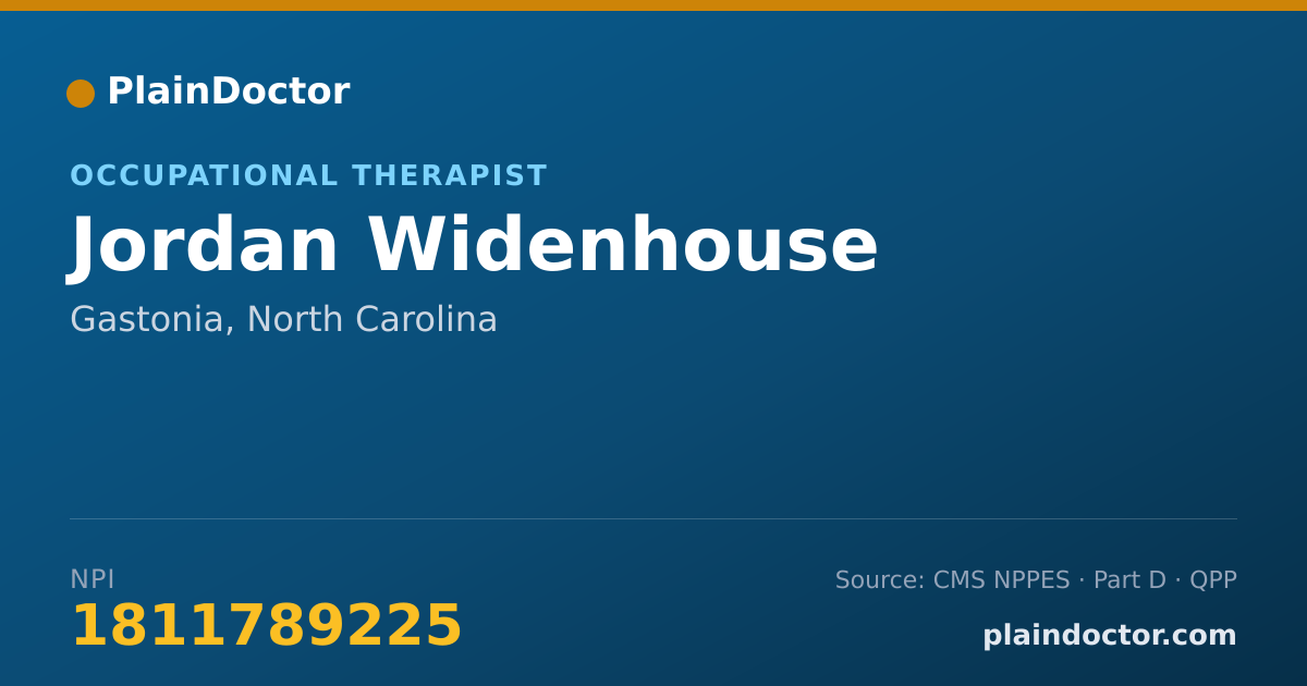 Shareable card for Jordan Widenhouse - Occupational Therapist, Gastonia, NC