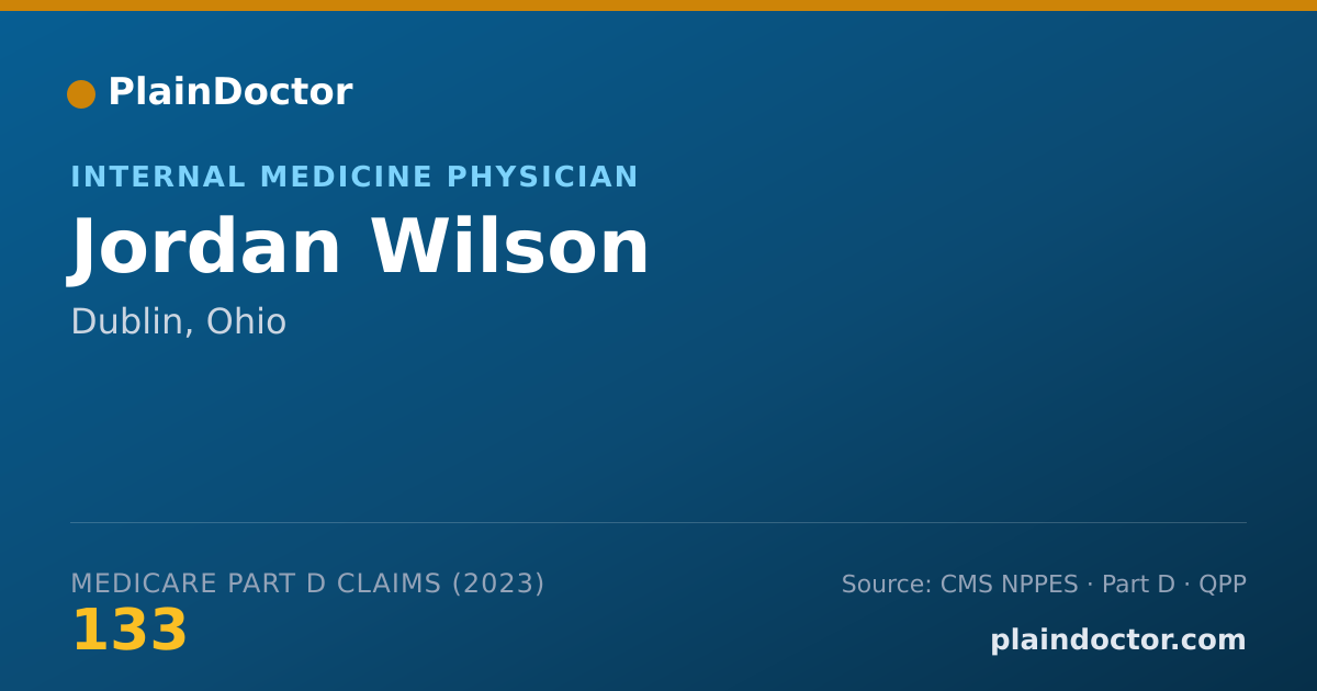 Shareable card for Jordan Wilson - Internal Medicine Physician, Dublin, OH