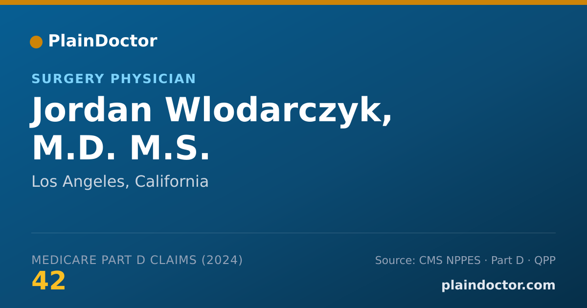 Shareable card for Jordan Wlodarczyk, M.D. M.S. - Surgery Physician, Los Angeles, CA