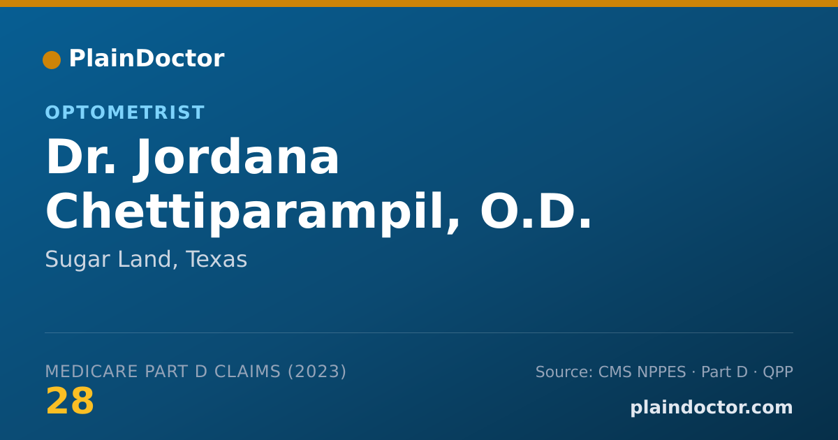 Shareable card for Jordana Chettiparampil, O.D. - Optometrist, Sugar Land, TX