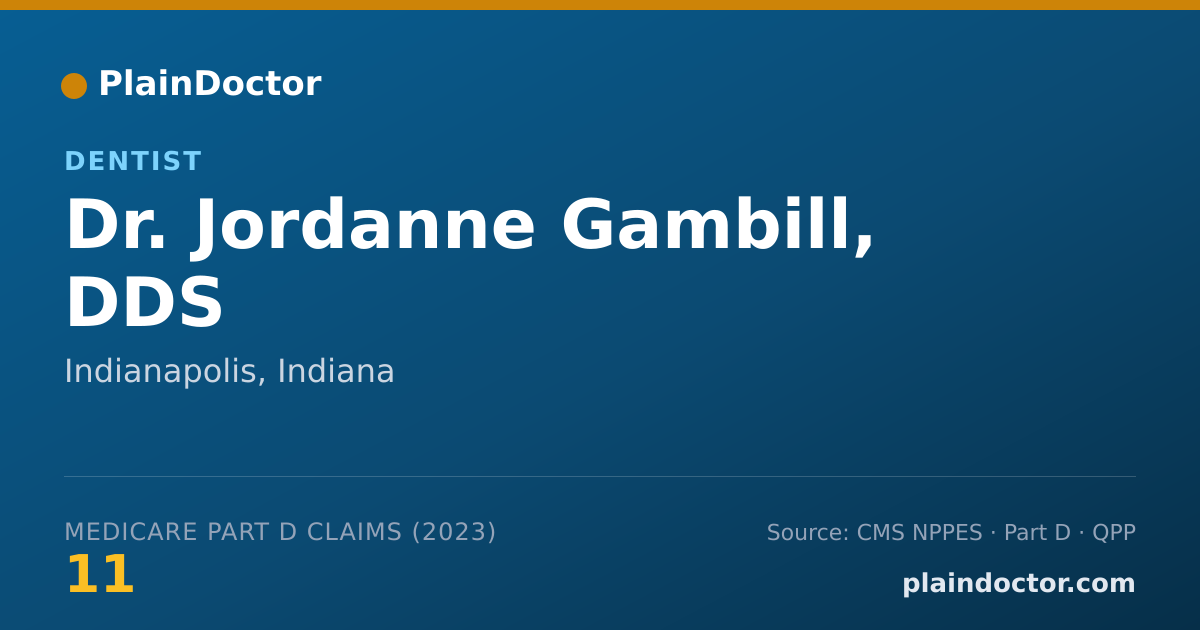 Shareable card for Jordanne Gambill, DDS - Dentist, Indianapolis, IN
