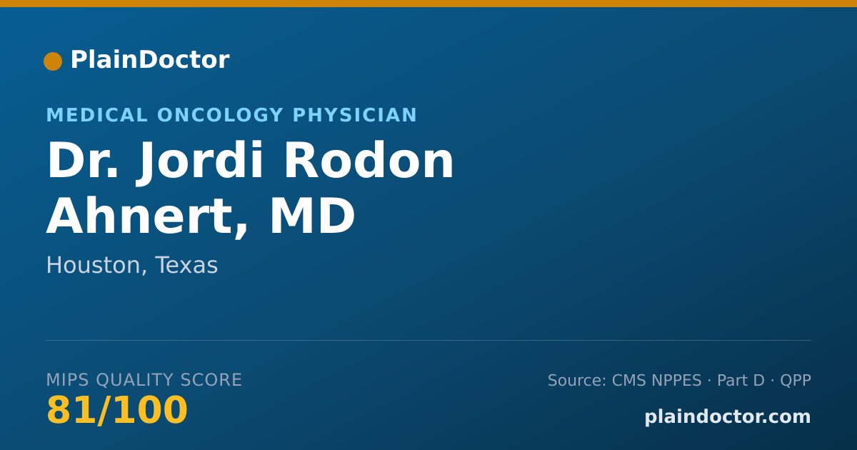 Shareable card for Jordi Rodon Ahnert, MD - Medical Oncology Physician, Houston, TX