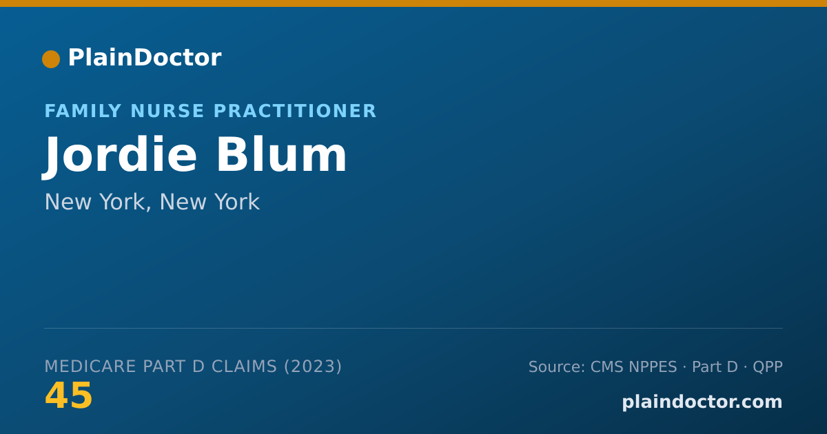 Shareable card for Jordie Blum - Family Nurse Practitioner, New York, NY