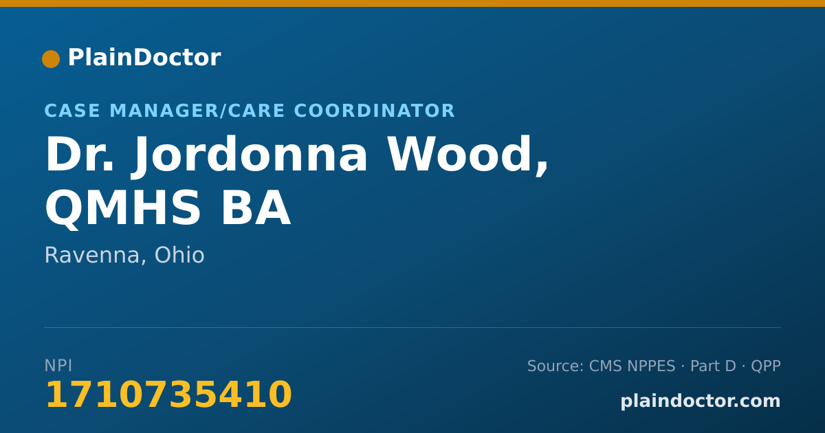 Shareable card for Jordonna Wood, QMHS BA - Case Manager/Care Coordinator, Ravenna, OH