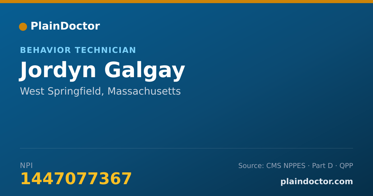 Shareable card for Jordyn Galgay - Behavior Technician, West Springfield, MA