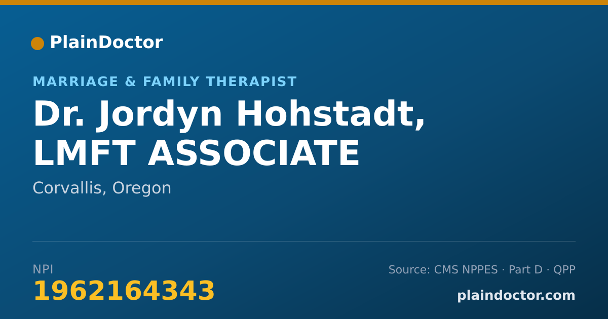 Shareable card for Jordyn Hohstadt, LMFT ASSOCIATE - Marriage & Family Therapist, Corvallis, OR