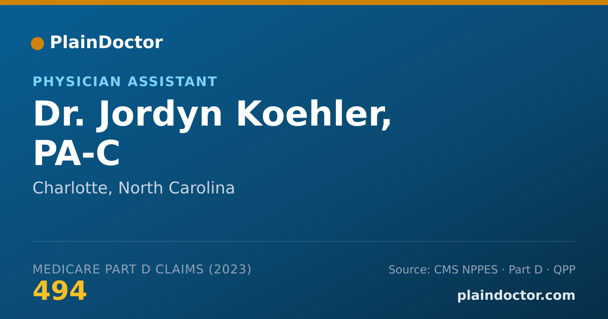 Shareable card for Jordyn Koehler, PA-C - Physician Assistant, Charlotte, NC